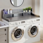 Double Layer Washer Dryer Countertop  Wood Laundry Hamper Counter Storage Shelf