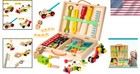 All-in-one Kids Tool Set  Colorful Wooden Construction Toys For Ages 3-7