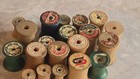 Lot Of 20 Vintage Wooden Thread Spools Empty Various Brands Sizes