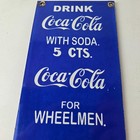 Vintage Coca Cola Porcelain Sign - Drink Soda Bottles Gas Pump Service Sign