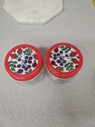 2 Vtg Kerr 8 Oz Fruit Embossed Glass Jelly Mason Jars  Sculpted New Lids 3  Can