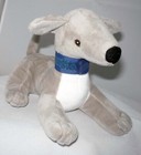 Greyhound Blingy Beanie Baby - Grey  blue  White Belly W Martingale
