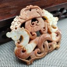 Chinese Jade collectibles  Manual Sculpture the Ancient Jade Statue Pendanth519