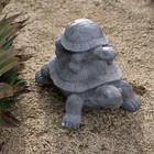 Xbrand 18 9 l Light Grey Mgo Mother And Baby Turtle Statue Xr-5-0460