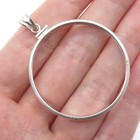 925 Sterling Silver Vintage 40mm Coin Frame Holder Pendant