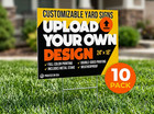 10 Pack - Custom Yard Signs-18x24-full Color Design-single double Sided W stakes