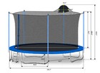 12ft Trampoline With Safety Enclosure Net  Spring Pad  Ladder  Basketball Hoop