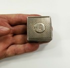 Rare Heraldic Antique 1856 English Sterling Silver   Tin Tinderbox London