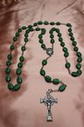 Irish Catholic Rosary Green Glass Shamrock Beads Made In Italy Chapel