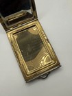 Antique Compact Powder Vanity Case Art Deco  Striped