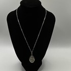Vintage 925 Sterling Silver Saint Christopher Medal Necklace Italy Figaro Chain