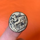 Extremely Rare Roman Didrachm Janiform Head Of Dioscuri Coin   Quadrigatus