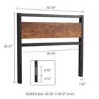 Kingfun Wood Headboard Queen Size Bed  Easy Assembly Queen Headboard With Rustic