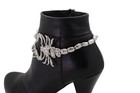 Women Silver Metal Boot Chain Bracelet Anklet Shoe Scorpion Charm Fancy Dressy