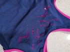 Great Gk Elite Child Large Gymnastics Dance Leotard Sequins Blue Pink Razorback