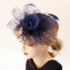 Fascinators Hat Women Tea Party Headband Flower Cocktail Mesh Feathers Hair Clip