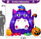 7ft Halloween Inflatable Blow Up Spooky Cat Yard Decor Pumpkin Candy Decorations