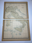 1894 2-pc Map Of Italy Fm 1894 Rand-mcnally Library Atlas See Pics   Descrip