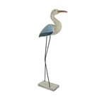 29 Inch Hand Carved Wood Blue Heron Bird Statue Home Coastal Decor Sculpture Art