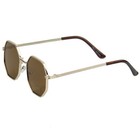 Mens Womens Sunglasses Polygon Metal Frame Shades Retro Vintage Dark Brown