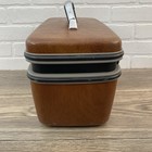Vintage Samsonite Silhouette Suitcase Brown Vanity Train Makeup Case With Key
