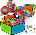 5pc Pop Up Play Tent And Crawl Through Tunnels For Kids W carry Bag