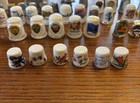 Large Job Lot 64 Porcelain  Wood  Metal Thimbles   Collectible