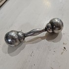 Great Patina  925 Mexico Sterling Barbell Rattle     Estate 63g