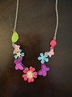 Claire s Multicolor Charm Necklace Flowers Butterflies For Girls
