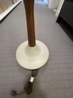 Pair Mid Century Modern Danish  Walnut Table Lamps No Shades