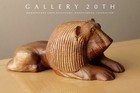Charmer  Vtg Lion Sculpture  Handcarved Modern Art Ooak Wood Mid Century 60s Cat