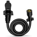 12ft 7 Way Trailer Plug Socket Extension Cable 10-14 Awg Wiring Connector Cord