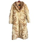 Famous Barr Vintage Full Length Beige Real Fox Fur Coat Size Small Exquisite