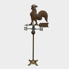 Rare Vintage Copper Rooster Weathervane Large Standing Ornate Brass Stand