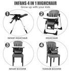 Infans 4 In 1 High Chair   booster Seat  Convertible Highchair W adjustable He   
