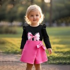 2pcs Newborn Baby Girls Outfits Ruffles Long Sleeve Tops   Skirt Shorts Set