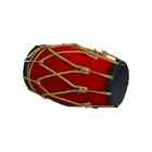 Indian Hand Percussion Instrument High Sound Dholak Red Velvet Bolt Dholak   Bag
