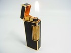 Working Dunhill Rollagas Lighter Black Lacquer Gold With 2pcs Flints  b817
