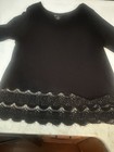 Lane Bryant Top Womens Plus 18 20 Black Long Sleeve Tunic Lace Hem