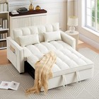 55  Modern Velvet Convertible Sleeper Sofa Bed Loveseat Couch Pull-out Bed Sofa