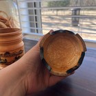 Vintage Chinese Bamboo Vase Brush Pot Hand Painted Ink Home Decor Set Of 2 Asian