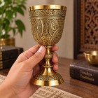 Brass Chalice Goblet For Communion Cup Handmade Embossed Wine Chalice Goblet