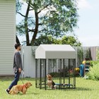 Dog Cage Crate Pet Kennel House Metal Playpen Patio Shelter W roof