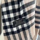 Classic Camel Tartan Plaid Cashmere Blend Scarf Fringe Tan Red Black Check
