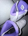 Riedell Sparkle Figure Ice Skates White purple Size 7 Women   s Lace-up Pair