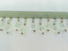 Beaded Fringe Trim   Per 5 Yards    Sage Green Beads  1 125  Long