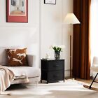 Nightstand With 2 Fabric Drawers Small Dresser Bedroom Furniture For Living Room