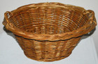 Vintage Brown Gathering Basket Eggs Flowers Wicker 2 Handles 14x8  Vgc