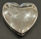 Vintage Hingeco Sterling Silver Hinged Heart-shaped Box Compact Powder Box