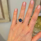 5 20 Ct Vintage Round Cut Teal Blue Sapphire Solitaire Ring 14k Yellow Gold Fn